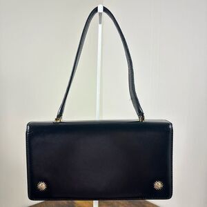 Gianni Versace Sunburst Vintage Box Bag Black Leather